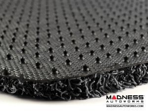 Alfa Romeo Tonale Floor Mats - All Weather - Rubber Woven Carpet - Front Set - Black + Grey 